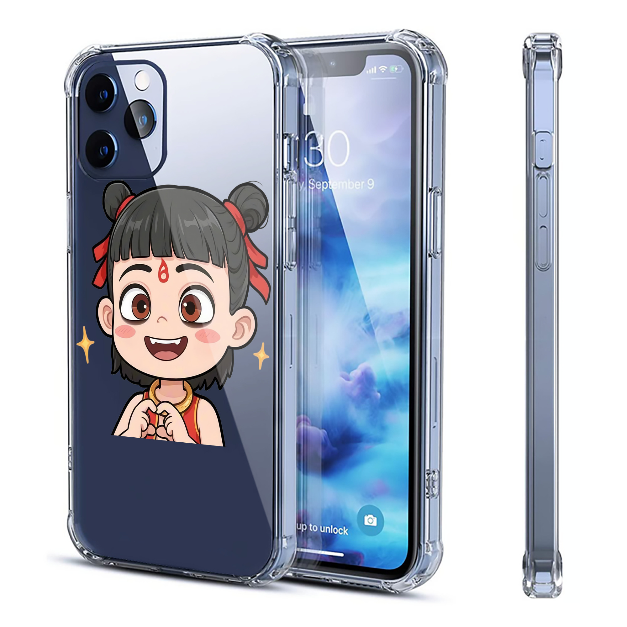 （画像用） Ne Zha 2 ナタ 魔童の大暴れ 【iPhone 12シリーズ対応】透明スマホケース（クリアソフトケース）